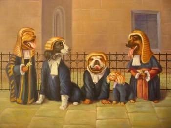 globalartdepot 12X16 inch Animal Canvas Art RePro Dressed Dog Lawyers/Barristers