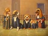 globalartdepot 12X16 inch Animal Canvas Art RePro Dressed Dog Lawyers/Barristers