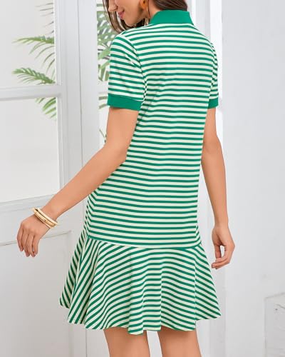 Image of Polo Dress for Women Ruffle Hem Golf Tennis Summer Casual Mini Dresses