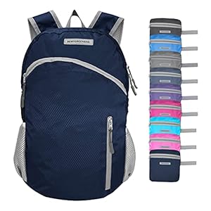 35L Foldable Waterproof Backpack For Outdoor Sports With Inside Wet Clothes Compartment Packable For Multiple Uses Ultra Lightweight Ideal For Hiking Men And Women Travel(Dark Blue)