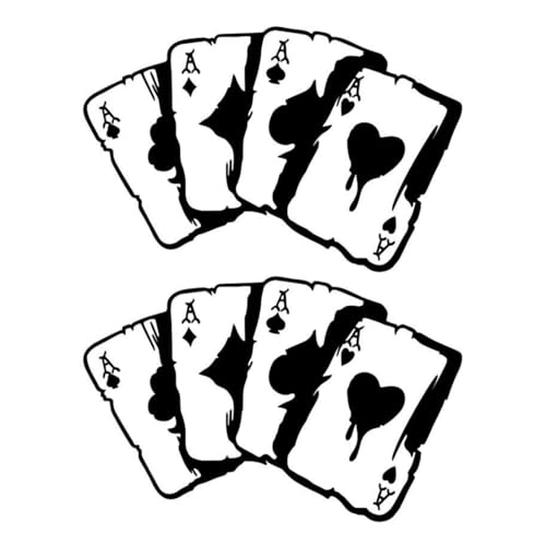 UEIOAVL Calcomanías para automóviles, 2 pegatinas para coche con forma de naipe universales divertidas impermeables para decoración de coches y motocicletas (negro)