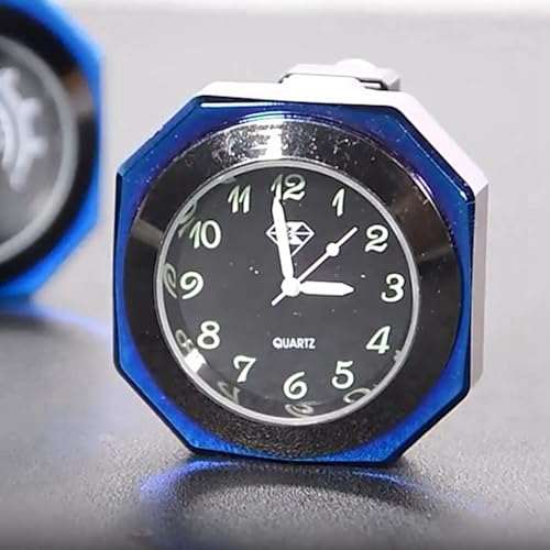 Reloj de motocicleta de cuarzo impermeable con montaje en plata y negro para manillar 6