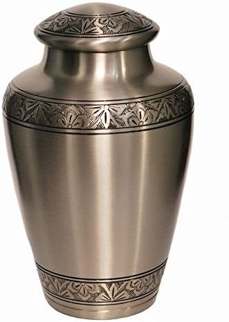 Athens Pewter Brass Cremation Urn for Human Ashes by Divinityurns - Funeral Urn Handcrafted - Affordable Urn for Ashes - Large Urn Deal