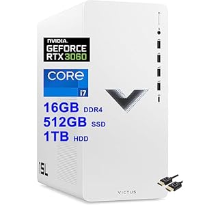 HP Victus 15L Gaming Desktop Computer | 12-Core i7-12700 Processor | 16GB DDR4 512GB SSD + 1TB HDD | Nvidia Geforce RTX 3060 12GB GDDR6 Graphic | USB-C DiplayPort Win11 + HDMI Cable