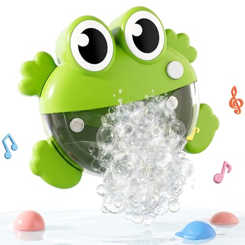 Machine à Bulles de Bain – Jouet de Bain Grenouille à Un Bouton avec Ventouse, Jouet Baignoire...
