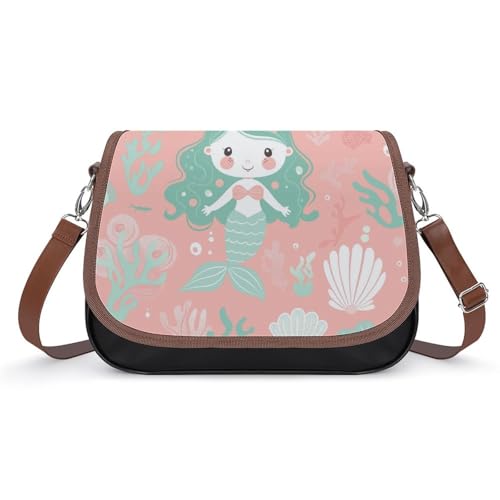Sac à bandoulière sirène corail rose en cuir pour vos sorties en ville