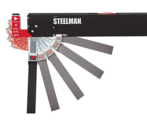 Steelman Adjustable Height Work Table Folding Sawhorses, Set of Two, Durable Steel Construction, Folding Legs, 2x4 Table Support Arms, 2,600 lb. Combined Loading Capacity - Image 2