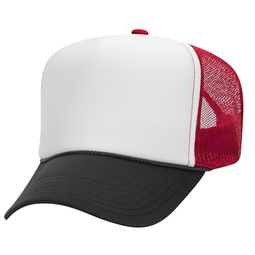 Image of OTTO Polyester Foam Front 5 Panel High Crown Mesh Back Trucker Hats in 97, Bulk, Wholesale