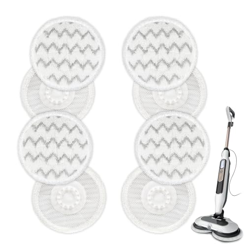 Image of VIEWALL Steam Mop Pads Replacement for Shark S8000 S8001 S8002 S8200 S820 | S8201 S7001 S7201 S7000 S7005 S7020 S7001 S7020 7001 S7201 7003 Steam Scrub, Dirt Grip Soft Washable Scrub Pads 8 Pack