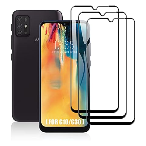 SCL Screen Protector Compatible with Moto G10 / G30 Screen Protector Motorola G10 / G30 Tempered Glass Film [3-Pack], [Full Coverage, Easy Installation, Bubble-free, 9H Hardness] Cover