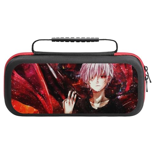 Switch ケース かわいい 東京喰種 トーキョーグール 金木研 スイッチ 収納ケース カバー ナイロン素材 全面保護 防塵/防水/防汚/耐衝撃 26x11.5x5.2cm Switchに対応 保護用ハードケース 大容量な収納力 アクセサリーポーチ Sw