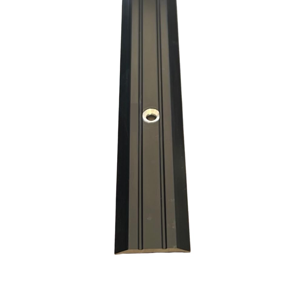 Grandismo® Vinyl Cover Strip Standard 3ft / 0.9metres / 90cm / 90mm Length Screw-Down Vinyl to Vinyl Metal Threshold Trim (Black)