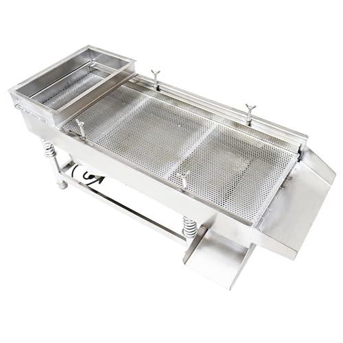LGXEnzhuo 110V Stainless Steel Linear Vibrating Screen Round mesh 6mm 80W