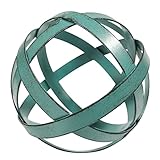 BSTGIFTS Decorative Sphere - Metal Band Sphere - Home Decor Accents - Tabletop Decorations for Living Room (Blue)