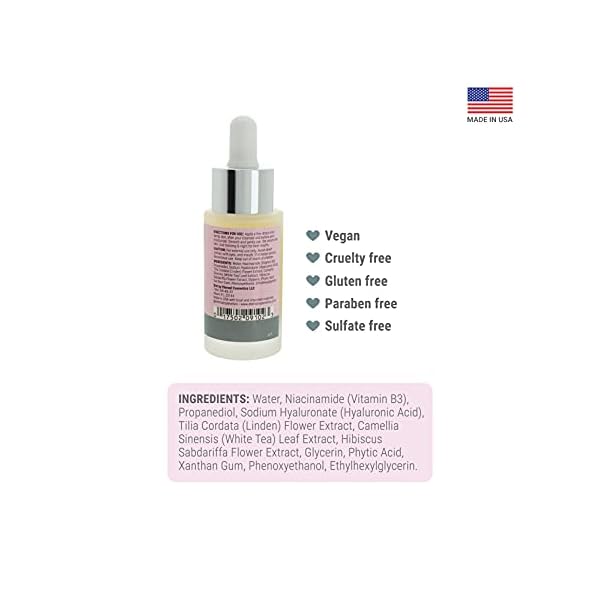 Eternal 2.1% Pure Hyaluronic Acid Face Serum - Niacinamide and White Tea Leaf Extract Moisturizes, Hydrates, Plumps Skin, Reduces Wrinkles and Fine Lines, Anti-Aging Facial Oil Serum (1Fl. Oz.)