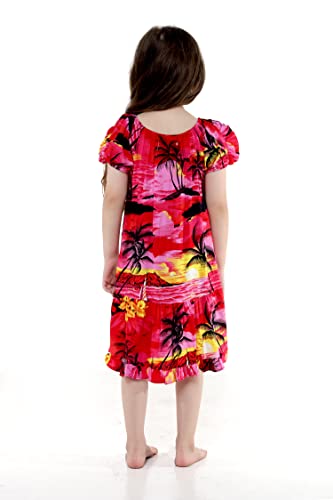 Image of Hawaii Hangover Family Matching Hawaiian Clothes, Sunset Red | Family matching Hawaiian outfits, Sunset Red, lightweight rayon, machine washable, tropical floral print, luaus, cruises