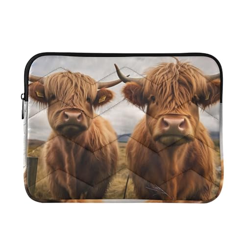 Funda para portátil Highland Cows Farmhouse 13-14 pulgadas
