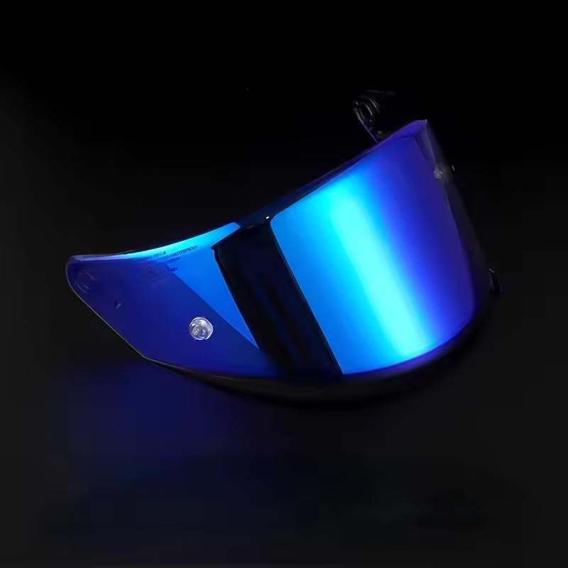 Motorcycle Helmet Visor for KYT NFR NX NZ, Wind and Scratch Protection Face Shield Lens, Motorcycle Helmet Face Shield Visor Replacement for Riding and Touring,E Revo Blue