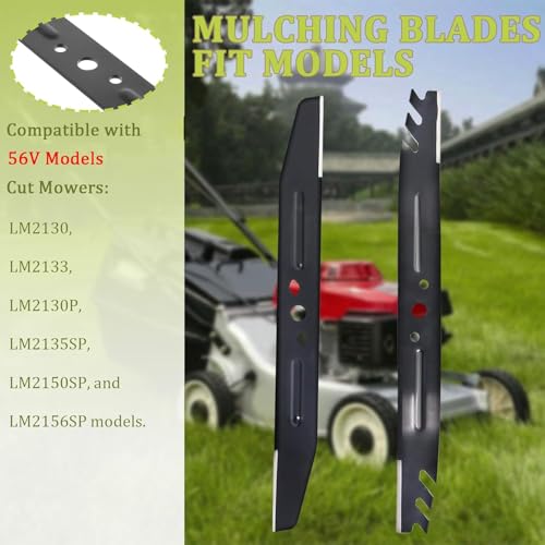 Hedday AB2101D 21 inch Mower Blades Compatible with Powerr+ 56V Models LM2133 LM2130 LM2135SP LM2130SP LM2156SP and LM2150SP - Thumbnail 2