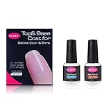 CLAVUZ Soak Off UV LED Gel Nail Polish Top Coat and Base Coat Set 0.27fl.oz DIY Nail Art Tool Kit Manicure Nail Care at Home Gift Set