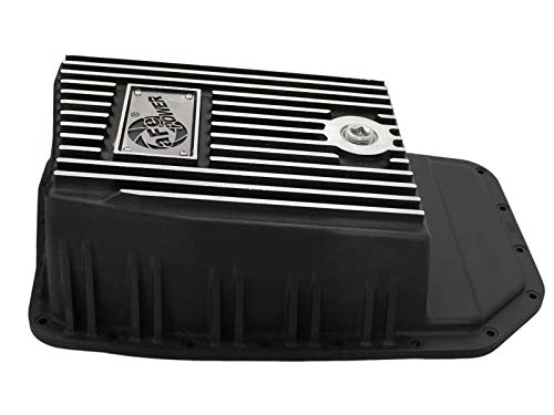 aFe Power COV Trans Pan 6R80 Ford Trucks, 09-15 2.7/3.5/5.0/6.2 Black Mach'd Fins Diff Covers 46-70172