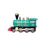  Blechspielzeug zum Aufziehen tin toys wind up new rare-grüne Oldtimer Lok Lokomotive schwarz rot gold