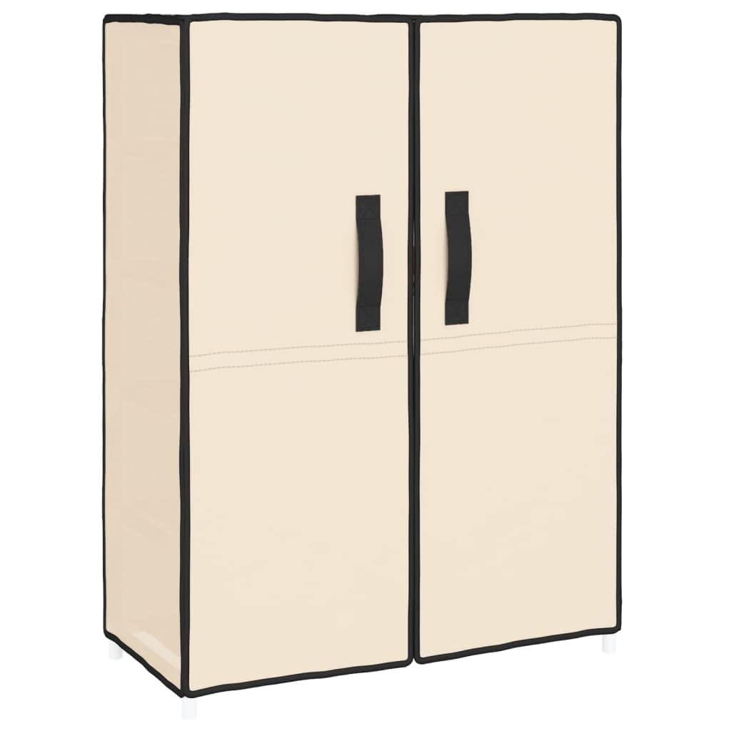 Zapatero 60 x 28 x 90 cm en color crema con 5 estantes, marco de acero y protección contra el polvo, tela no tejida, ahorra espacio, organizador de almacenamiento para pasillo, dormitorio y