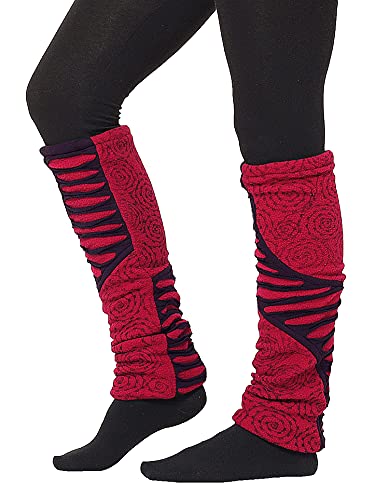 PUREWONDER Damen Stulpen Beinstulpen Beinwärmer lw31 Rot