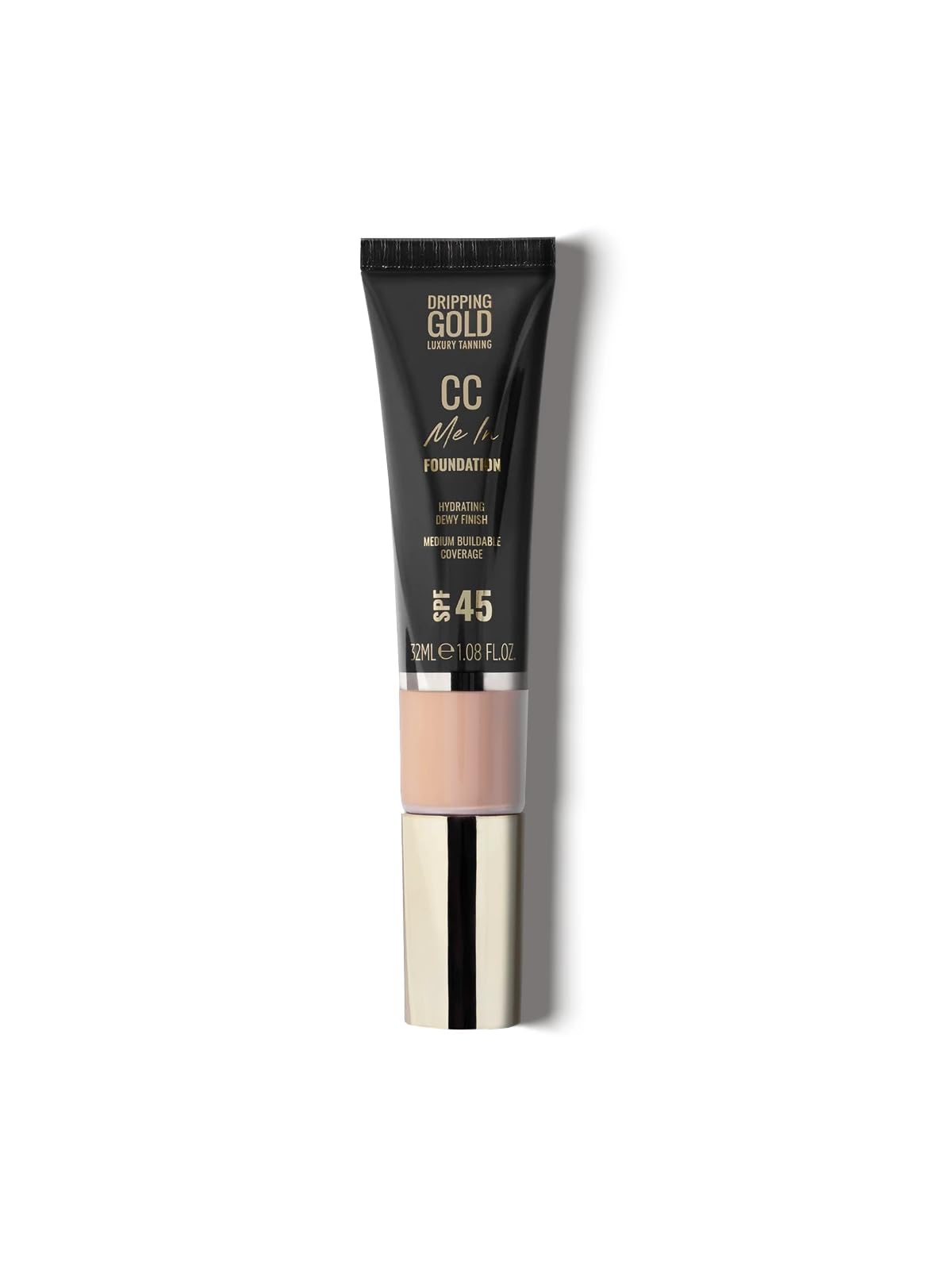 Dripping Gold CC Me In Fair – Full-Coverage CC Cream Foundation with SPF 45, Hydrating & Brightening Formula, Lightweight & Long-Lasting Makeup Base