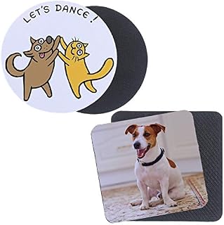 20-Pack Blank Heat Transfer Cup Mat Rubber Coaster-Including 10 Round and 10 Square Sublimation Transfer Heat Press Printing Crafts Cup Mats-10 x 10 x 0.3 cm/ 4 x 4 x 0.12 Inches