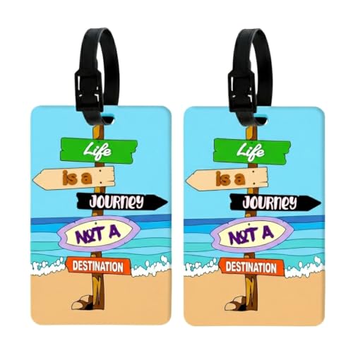 Image of Storite Pack of 2 Luggage Tags with Black Silicon Strap (Blue)