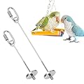 AKlamater Bird Skewer, 2Pcs Stainless Steel Bird Food fruit Holder Food Feed Tool Foraging Toy for Parrot Budgie Parakeet Cockatiel Etc