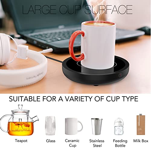 Coffee Mug Warmer For Desk, Electric Coffee Cup Warmer With 3-Temp Settings, Smart Coffee Warmer For Desk Auto Shut Off, Enlarged Heating Plate Suitable For Most Cups, Gift For Your Friends And Family #TOP3