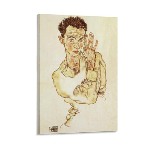 Egon Schiele impression sur toile 20x30 cm pour décoration d'intérieur tableau art expressif