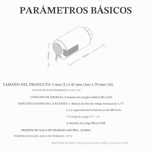 Miniatura 9 de Vvciic - Grifo De Lavabo De Baño Sin Contacto Con Sensor Automático, Adaptador De Sensor Infrarrojo Inteligente Sensible, Grifo Mezclador