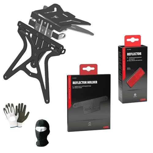 Compatible con Honda Deauville 700 ABS Kit para Moto portamatrícula Ajustable Universal + Reflector + Soporte Catar. Placa lámpara Todo homologada Oferta de 3 Productos