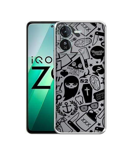 Image of Casotec Discover Or Death Design Printed Silicon Soft TPU Back Case Cover for iQOO Z9 5G, Multicolor