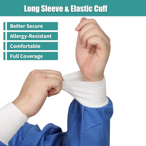 Image of Dental Disposable Lab Coats | Durable SMS 45g Soft Knit Cuffs & Collar With 3 Pockets