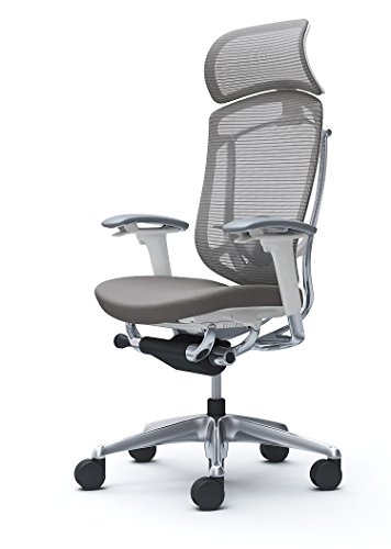 オカムラ オフィスチェア コンテッサ セコンダ 可動肘 エクストラハイバック 座:クッション ミディアムグレー