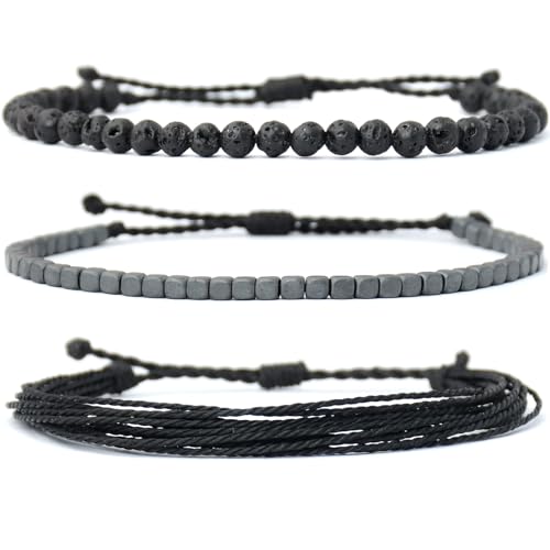 Pulsera artesanal de piedra natural ajustable para hombre miniatura 1