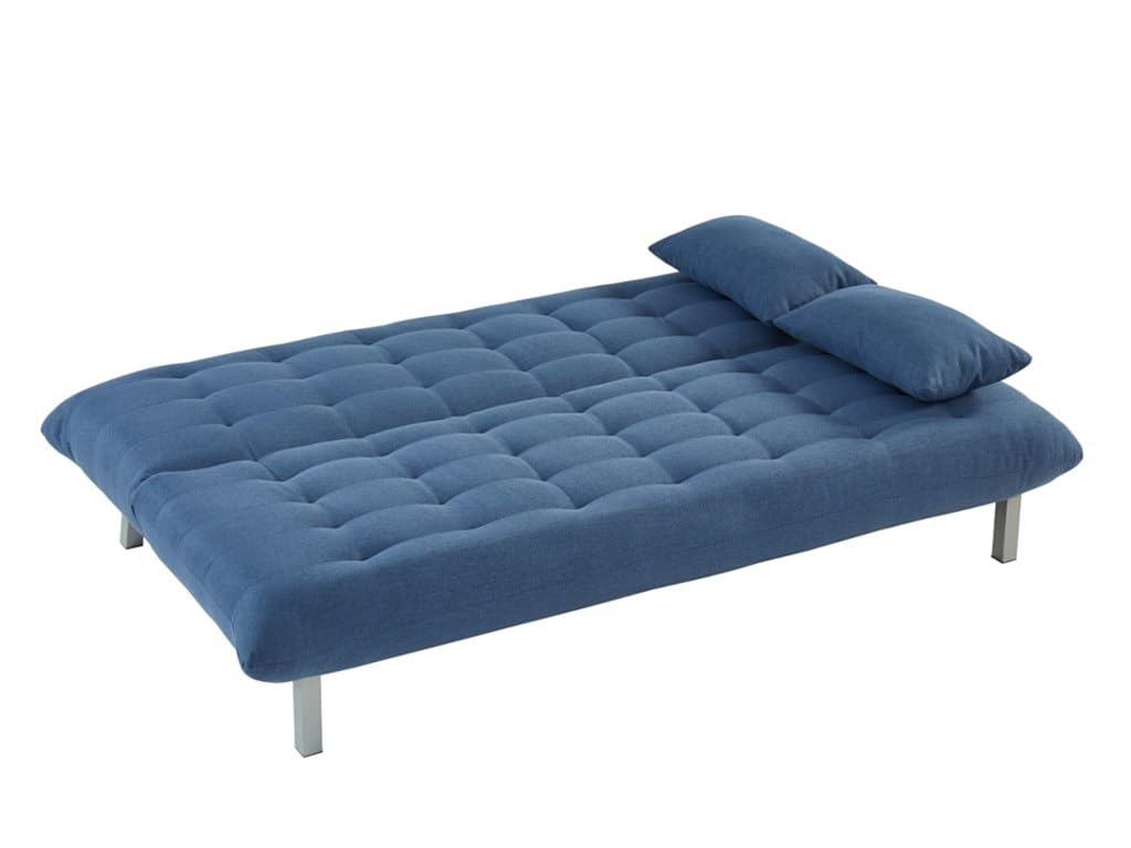 Vente-unique Canapé 3 Places Convertible clic clac en Tissu Hornet-Bleu