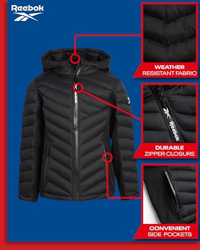 Reebok Girls Winter Jacket - Weather Resistant Hooded Quilted Puffer Parka Girls Jacket - Lightweight Warm Winter Coat2