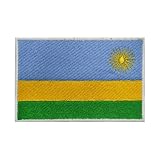 Aufnäher mit Ruanda-Flagge, bestickt, zum Aufbügeln oder Aufnähen