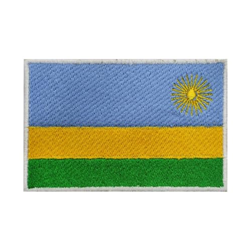 Aufnäher mit Ruanda-Flagge, bestickt, zum Aufbügeln oder Aufnähen