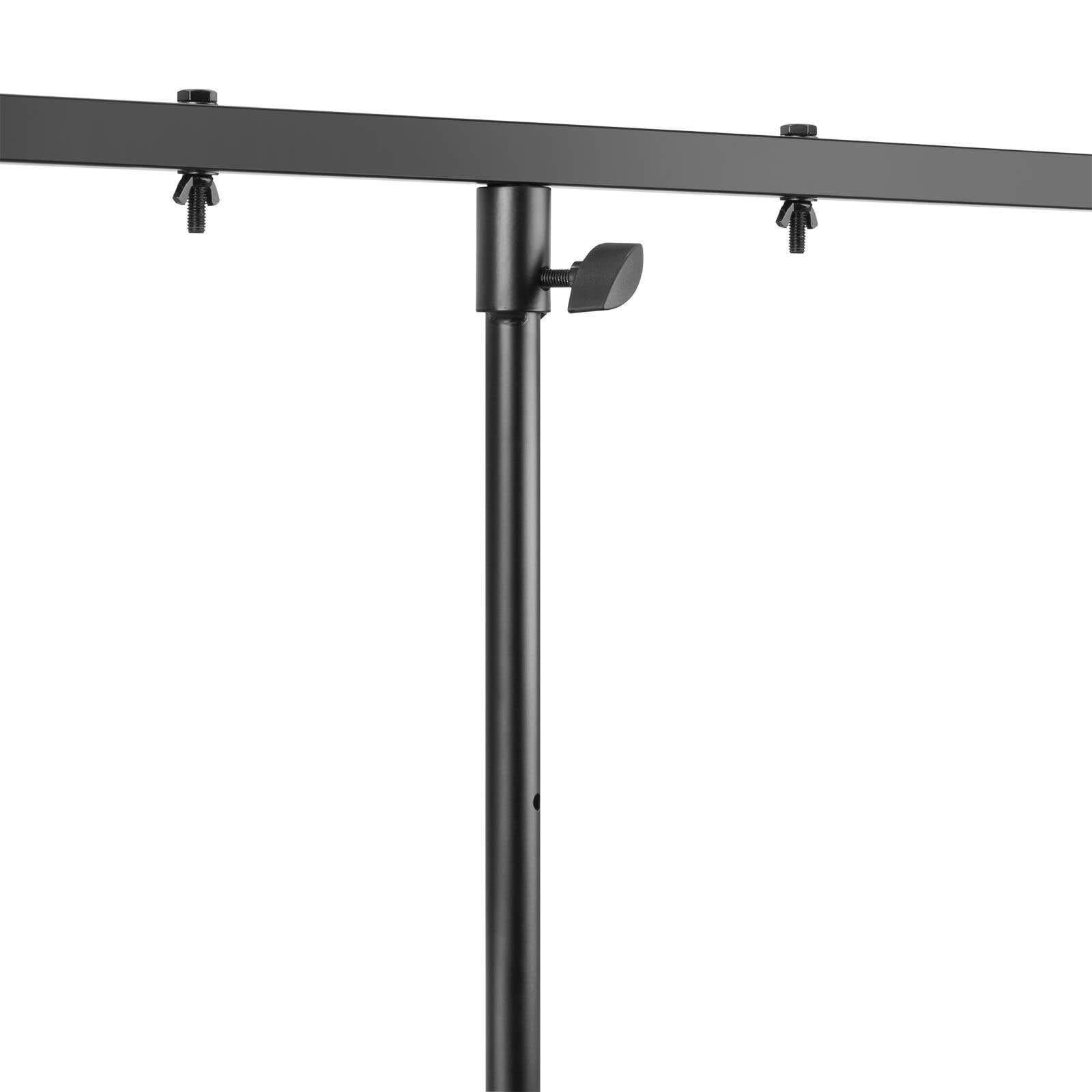 Beamz LS25T - Treppiede Luce DJ con Asta T, Regolabile in Altezza 120-275 cm, 25 kg, Nero, Metallo, Caucciù