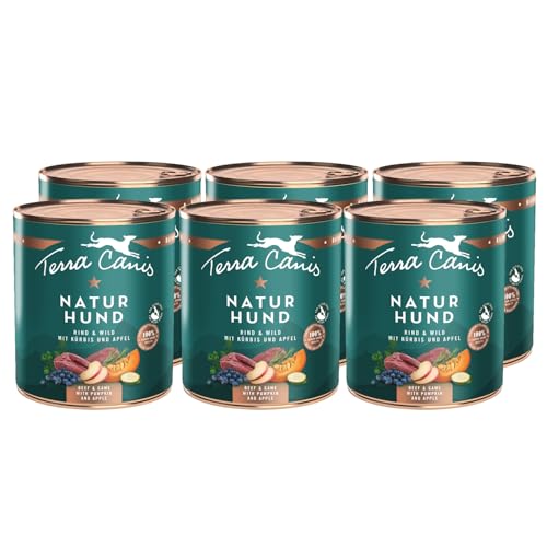 Terra Canis Rind & Wild mit Kürbis, Apfel und Blaubeere - Naturhund, 6x800g | Premium Hundefutter in 100% Lebensmittelqualität Aller Rohstoffe | Getreide- & glutenfrei