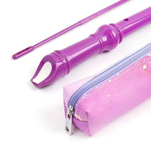 QIELIZI Recorder Instrument for Beginner Adults,8-Hole Soprano Descant Recorder Music Flute with Cleaning Rod & Case Bag For Home Entertainment(2-Purple Blue Splash Ink) - Thumbnail 5