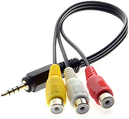 CY 3.5mm 1/8" Male Stereo Car AUX to 3 RCA AV Female Cord Audio Video Composite Cable 20cm