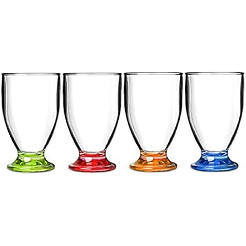 Flamefield Acrylic Party Juice Glasses 6oz / 170ml - Pack of 4 | Break Resistant, Superior Acrylic Drinkware Cover