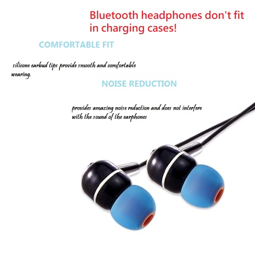 Image of Earbuds Replacement Tips Silicone Earbud Tips Ear Bud Replacement Pieces Ear Gels Fit for Inner Hole from 3.8mm - 5.1mm Earphones 9 Pairs S /M /L Blue-Orange